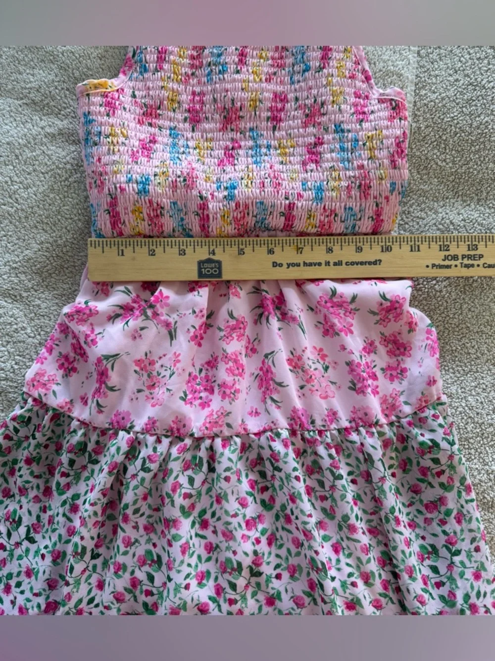 Chenault/Pink & Violet Girls Sundress Multicolor Floral 100% Polyester Size 9/10